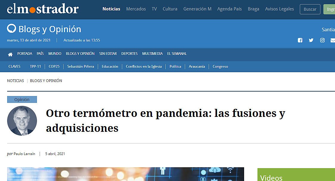 Otro termmetro en pandemia: las fusiones y adquisiciones